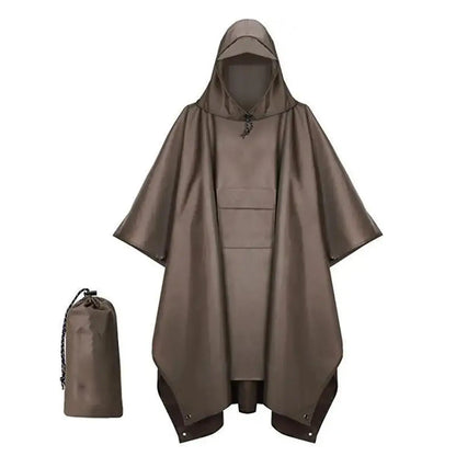 🏕️ Poncho de ploaie multifuncțional 3 în 1 | Pelerină impermeabilă + Cort de camping + Saltea de sol | Pentru drumeții și camping 🌧️