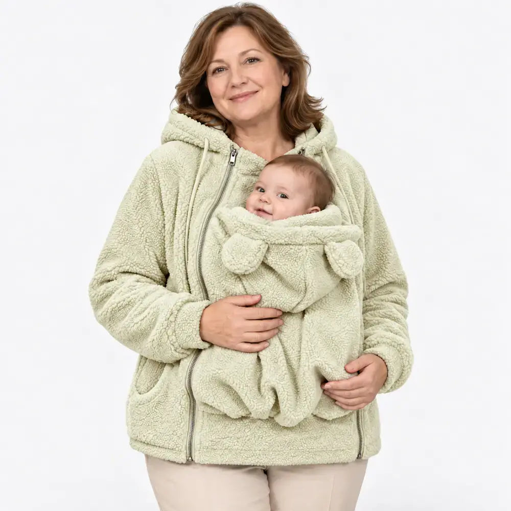 🧸❄️ Jachetă moale din fleece tip „teddy”– ia-ți cu tine bebelușul sau câinele!