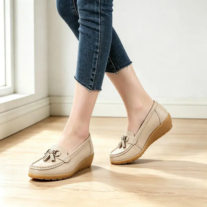 Mocasini de damă din piele naturală – Colecția 2026 (Talpă moale și groasă / Confort maxim pentru plimbări / Mărimi mari 35–44) ✨👞