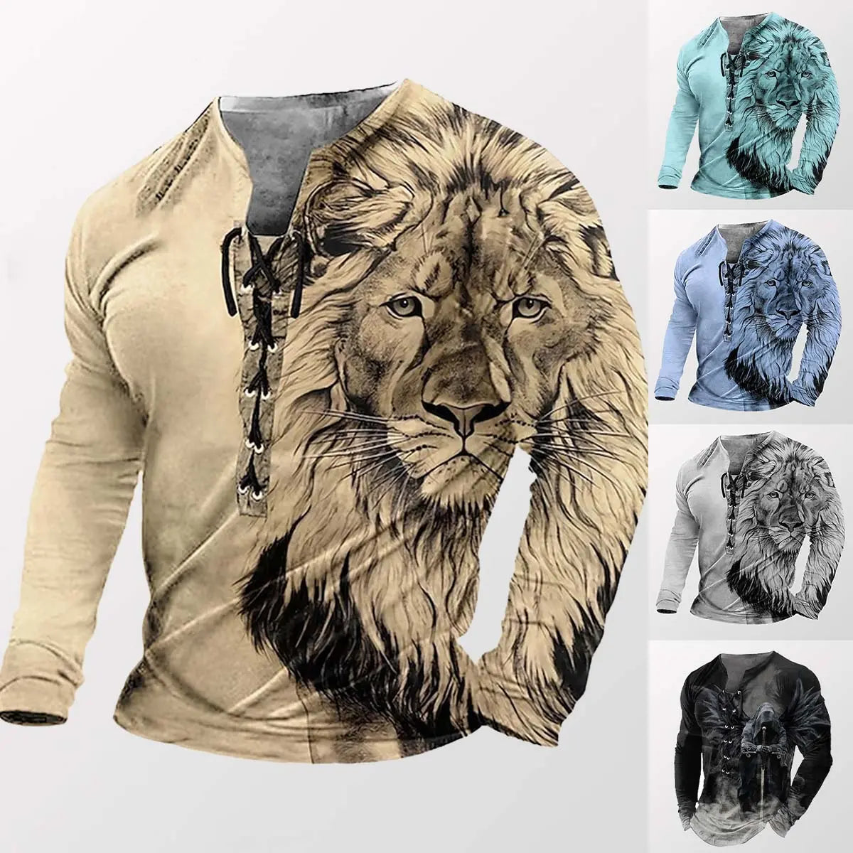 🦁🦁2026【Nou】Tricou casual bărbătesc cu imprimeu 3D
