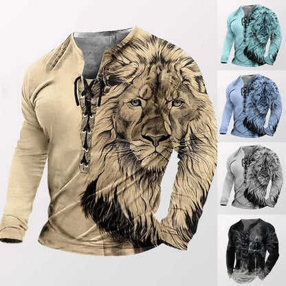 🦁🦁2026【Nou】Tricou casual bărbătesc cu imprimeu 3D