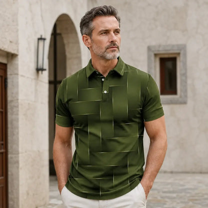 ✨🔥Accesoriu nou de vară【S-5XL】Tricou polo ușor de lux în carouri pentru bărbați, de vară nouă - confortabil la atingere și respirabil