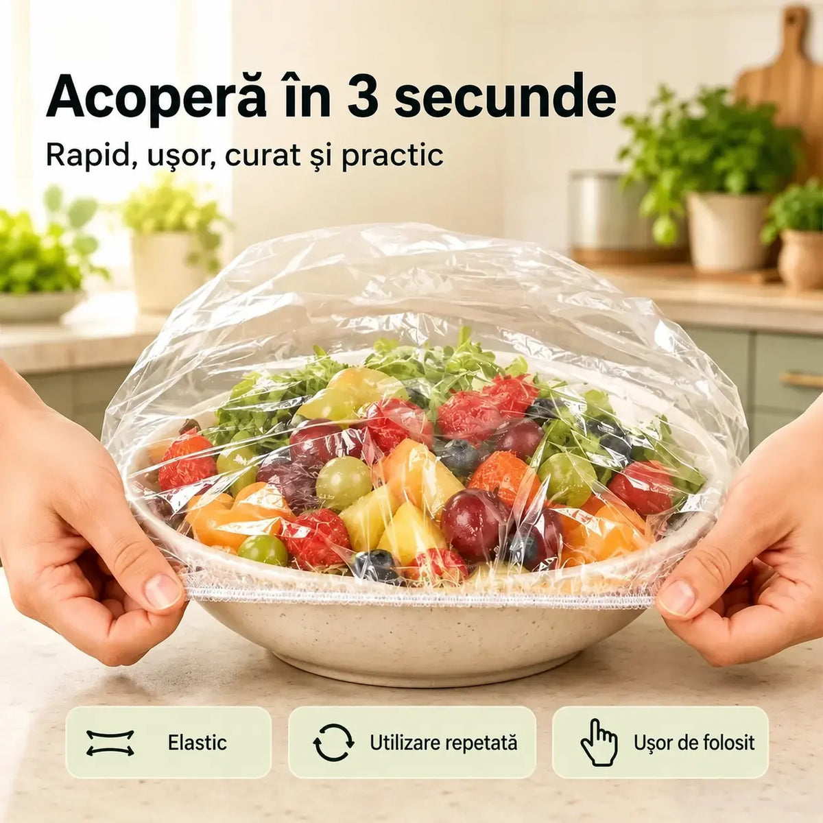 🔥(300 bucăți) Doar 139 lei🍽️Folie de plastic extra‑mare, groasă, antibacteriană, adecvată pentru alimente