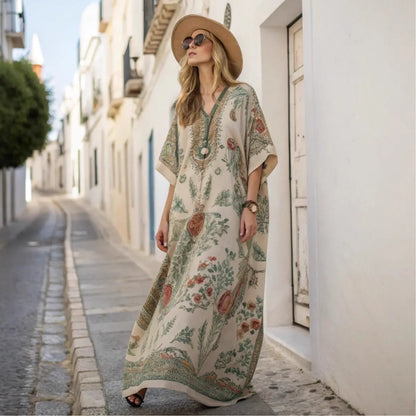 🥻【S-8XL】Rochie elegantă, lungă de vară, perfectă pentru plajă sau evenimente de seară.