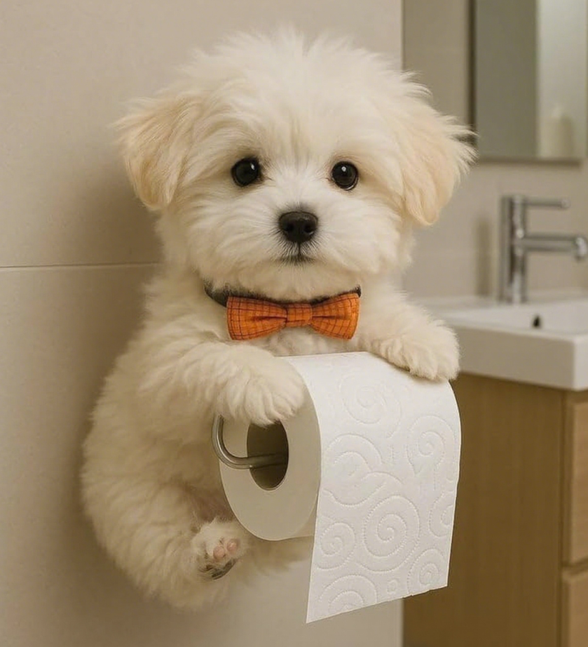 🐕🐕【Cumpără unul, primești unul gratuit】Suport hârtie igienică drăguț cu tematică de cățeluș