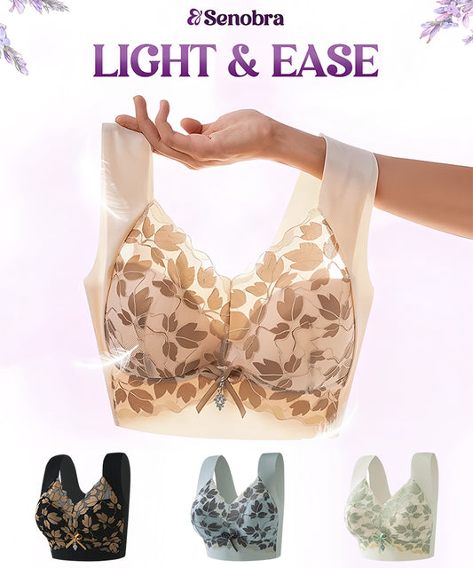 【3 ks】Podprsenka s krajkou pro větší velikosti M-4XL, bez ocelových kroužků, luxusní krásná záda, sexy prodyšná bezešvá podprsenka 【40~100 kg】 