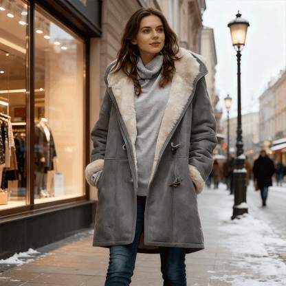 🥼🐏💖【Zimska novost 43% popusta】Modna in topla ženska semiš jakna 2025 z volneno podlogo, velikosti S–5XL, primerna za zimo in vsakodnevno nošenje