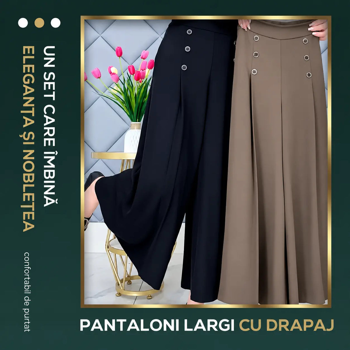 【M-5XL】Pantaloni largi cu pliuri (Reducere de 50% pentru o perioadă limitată)