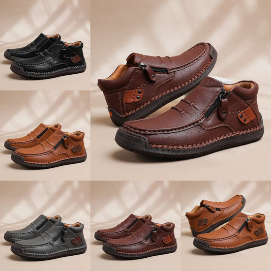 【38-48】Męskie buty do jazdy samochodem wysokiej jakości, ręcznie robione, antypoślizgowe, z szerokimi noskami i podparciem łuku stopy 