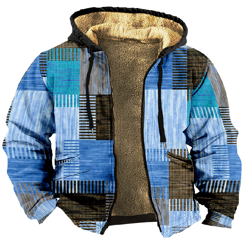 【Половина цена за сезона на есента и зимата】 Мъжко яке за есен и зима с качествено свободен стил, допълнителен плюш, дебела и от агнене вълна