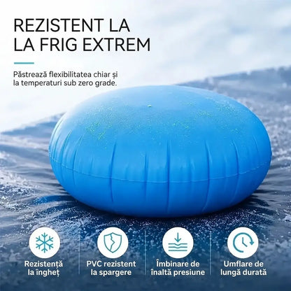 ❄️ Pernă gonflabilă pentru piscină — protejează structura împotriva presiunii gheții și facilitează evacuarea apei și a zăpezii.
