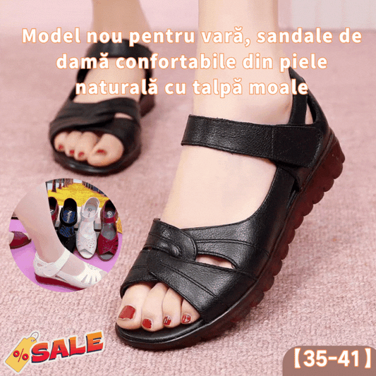 【🔥Promoție - 50% reducere】【35-41】Sandale confortabile de damă din piele naturală, noul model de vară cu talpă moale