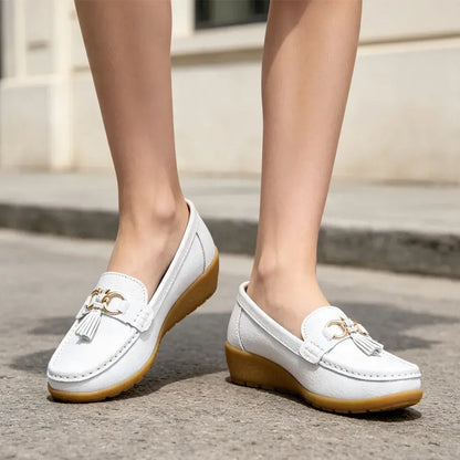 Mocasini de damă din piele naturală – Colecția 2026 (Talpă moale și groasă / Confort maxim pentru plimbări / Mărimi mari 35–44) ✨👞