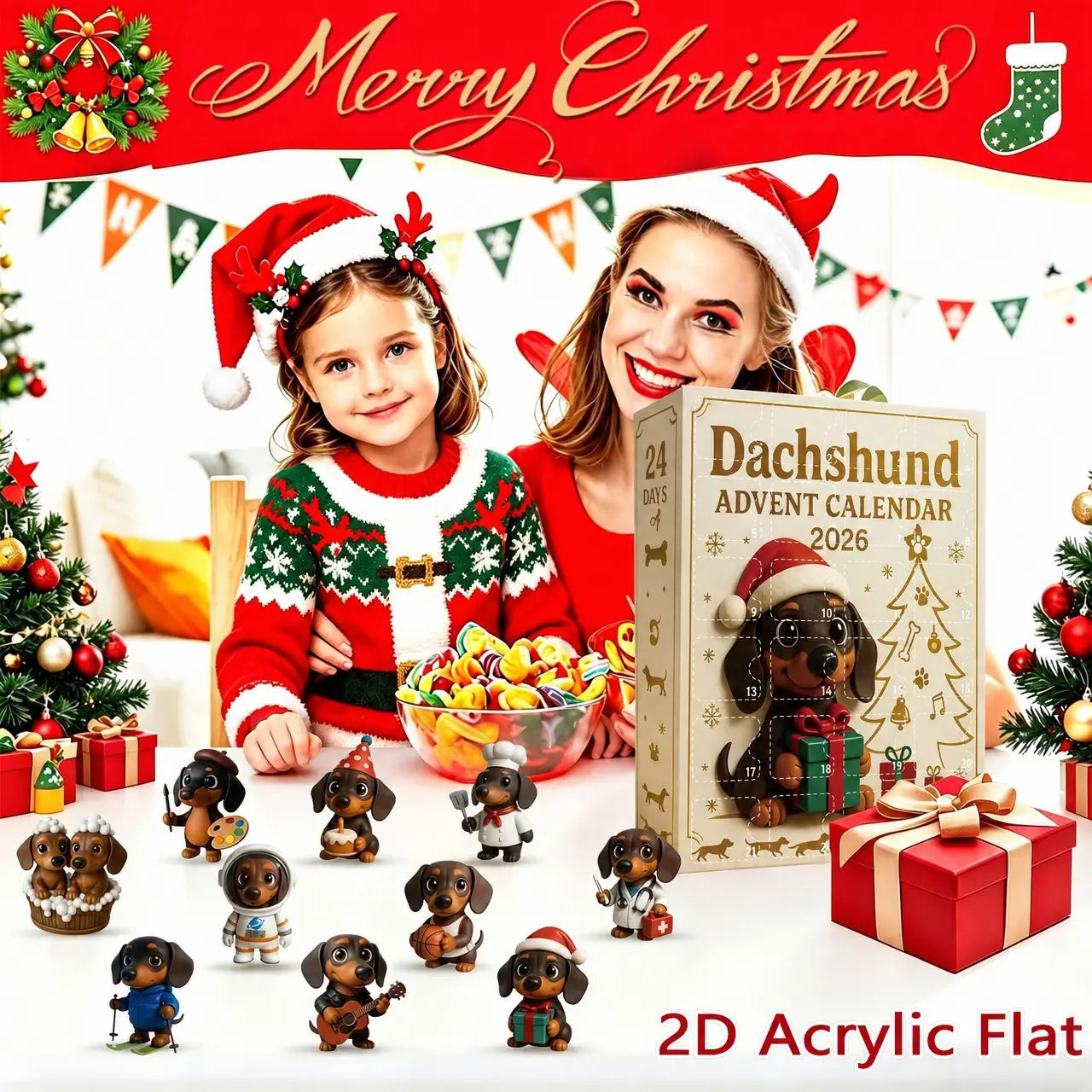 【1 cutie cu 24 de bucăți】Doar 139 RON 🎁🎁 Mai multe decorațiuni și cadouri de Crăciun pentru 2026