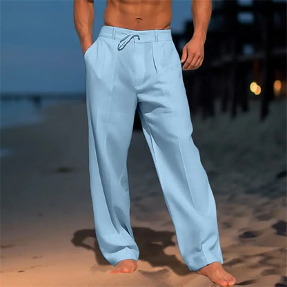 👖 50% reducere🔥 Pantaloni bărbătești din in respirabil, stil vacanță la plajă și la malul mării