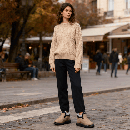 🔥【Αγοράσε 1, πάρε 1 δωρεάν】👢【36-41 έξινα】νέο μοντέλο ποδιάρια χειμώνα 2025 για γυναίκες, με υποστρωση από αδιάβροχο βαμβάκι + θερμό με πυξίδα ενισχυμένης πάχυνσης, πίσω επίπεδη και αντιολισθητική