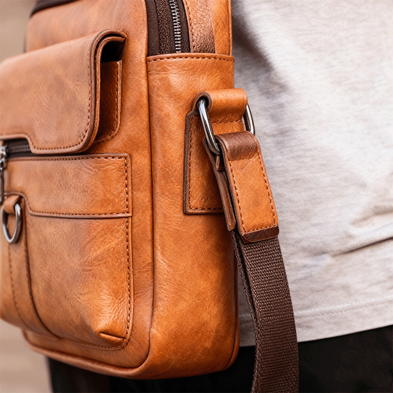 🔥Nová akcia 50% zľava 👜 Moderná a každodenná kožená taška pre mužov, veľká kapacita
