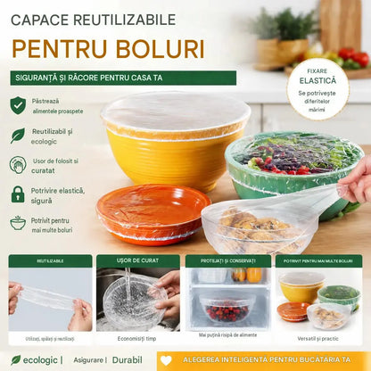 🔥📢📢 ACUM CU 50% REDUCERE! ⏰ (Pachet multiplu de 100 bucăți) capace elastice pentru alimente