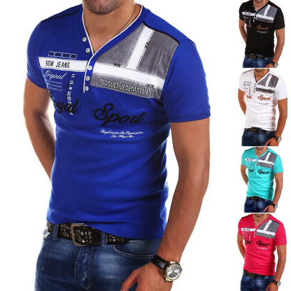 👕【S-6XL】Tricou ușor pentru bărbați, cu mânecă scurtă și decolteu în V