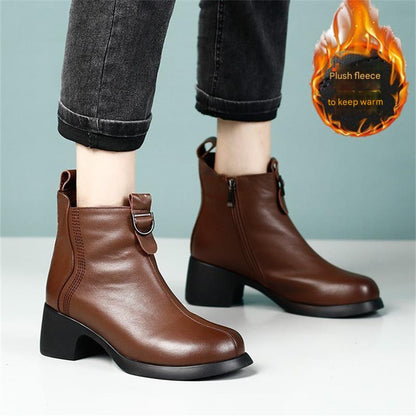 【35-40】Toamnă și iarnă toc gros îngroșat talpă moale cizme Martin-3866496