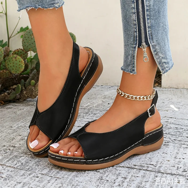 👡 Sandale Romane din Piele de Vacă Premium – Talpă Groasă Anatomică, Închidere Velcro rapidă și Mărimi Mari 36-43! ☀️✨
