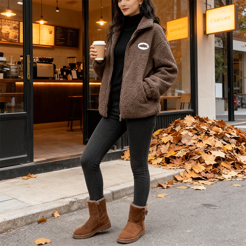 【⚡50% намаление за есен и зима⚡】Дамска пуховина от памук с дебела памучна овчина за есен и зима