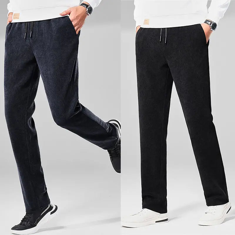 【M-5XL】Catifea de toamnă și iarnă plus pantaloni de trening pentru bărbați din catifea, pantaloni casual largi