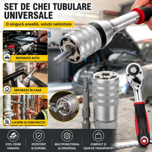 Cheie cu clichet multifuncțională reglabilă - 【Tub magic + tijă de conectare】