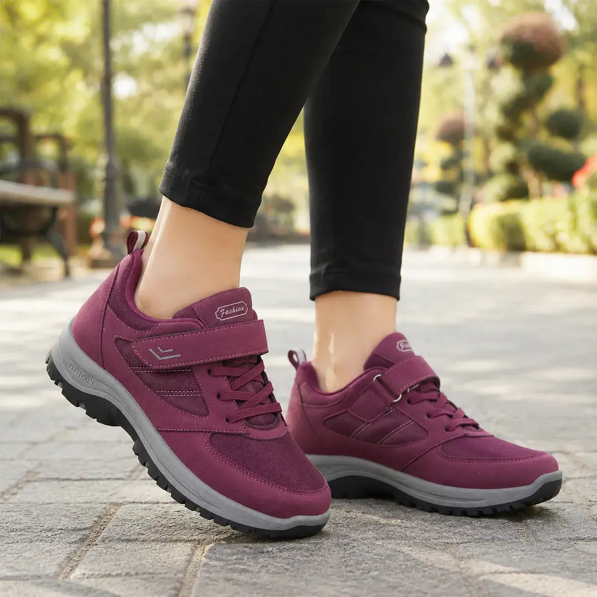 Adidași Ortopedici de Walk / Mers pe Jos pentru Femei – Închidere cu Căptușeală Velcro, Talpă Flexibilă Antiderapantă și Material Respirabil 👟👵🌸