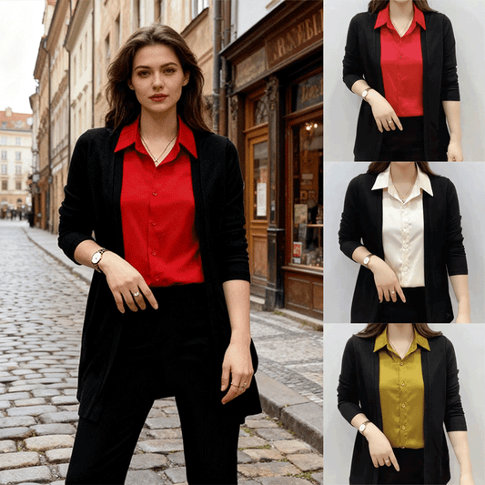 【Jesień/Zima 50% OFF】【L-5XL】2025 Nowa jesienna fałszywa koszula dwuczęściowa, elegancki styl