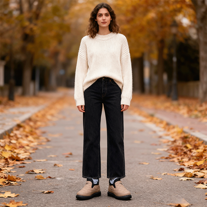 🔥【Αγοράσε 1, πάρε 1 δωρεάν】👢【36-41 έξινα】νέο μοντέλο ποδιάρια χειμώνα 2025 για γυναίκες, με υποστρωση από αδιάβροχο βαμβάκι + θερμό με πυξίδα ενισχυμένης πάχυνσης, πίσω επίπεδη και αντιολισθητική