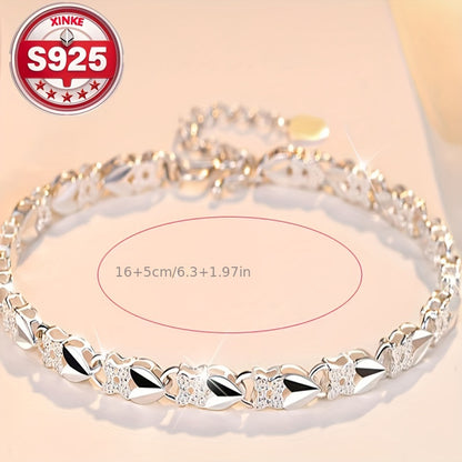 😀👉【Compra 1 y llévate 1 gratis】💖🍀Me encanta esta nueva y elegante pulsera de trébol de cuatro hojas de plata 925 para mujer【30% de descuento por tiempo limitado】