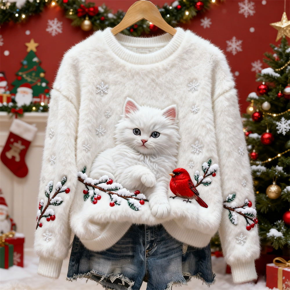💥🍁【Oferte recente atractive】🔥Pulover de Crăciun din flanel pentru femei, decorat cu diverse modele încântătoare