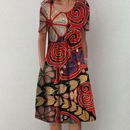 Ofertă limitată💗Rochie midi Eleganță la ieșiri Motive botanice