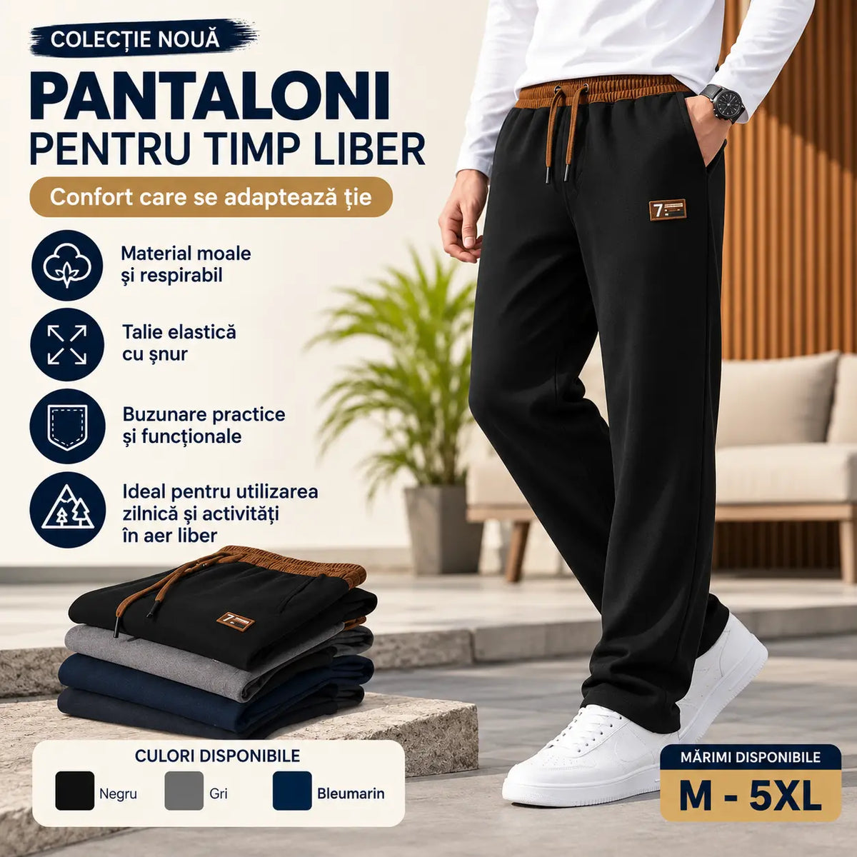 【M-4XL】Pantaloni casual noi din bumbac de înaltă calitate, colecția 2026