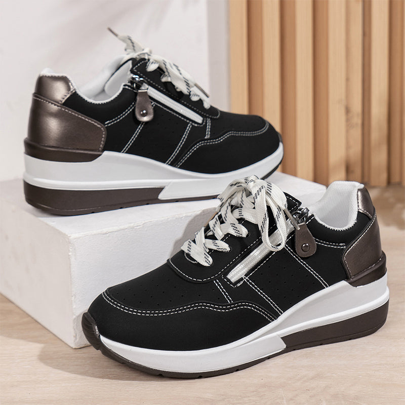 🔥Bestseller 【Reducere de 50%】Pantofi ortopedici moderni și confortabili pentru femei, cu fermoar lateral și talpă groasă