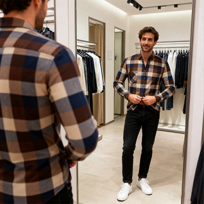 🔥【Αγοράστε 1, πάρετε 1 δωρεάν】👔【Μεγέθη L-5XL】Εαρινό-χειμερινή θερμή επιχειρηματική μπλούζα με μακριά μανίκια