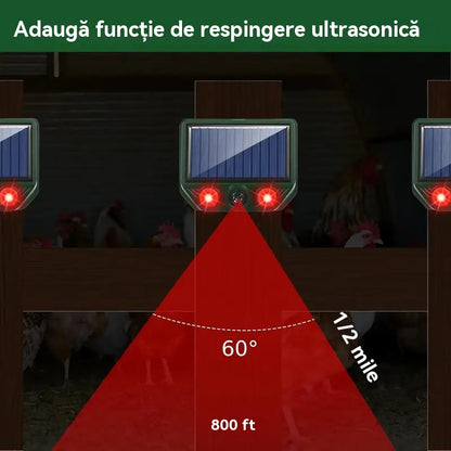 【🔥Kup 1, a 1 dostaniesz gratis】🔥Wysokowydajny odstraszacz zwierząt zasilany energią słoneczną do użytku na zewnątrz z czerwoną i niebieską diodą LED na podczerwień 