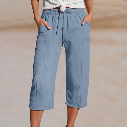 🌸 50% reducere 🔥 Pantaloni scurți uni din bumbac și in pentru femei (40-100 kg)