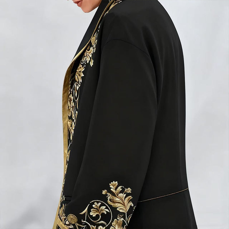 【S-3XL】Płaszcz wełniany jesień-zima 2025, nowy model z kołnierzem i nadrukiem