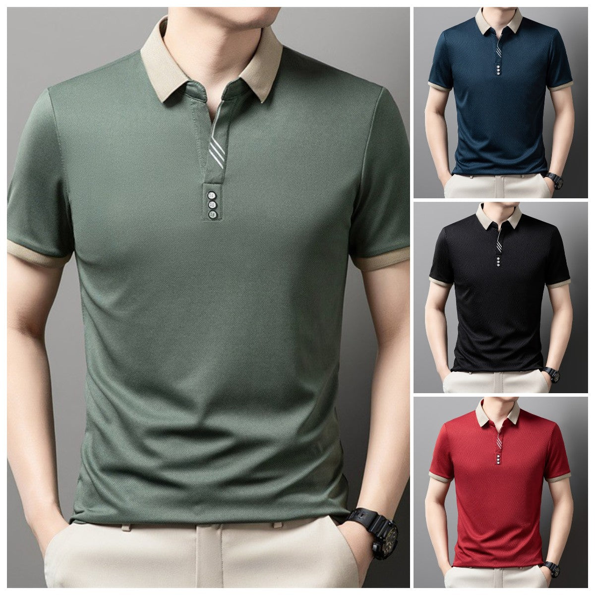 ✨【50% OFF】 Nová pánska polokošeľa s krátkym rukávom a priedušnou klopou na rok 2026