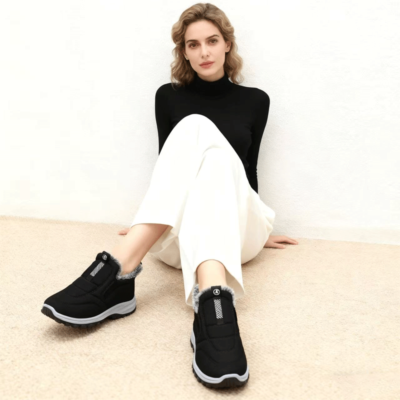 😀🎉🔥Υλική εντός από βελούzeni - Σχεδιασμός με παχιάριστο ύφασμα πατού🔥Χειμερινές γυναικετικές μποτάκια από καμπούρια, ανθεκτικές στο νερό και ζεστές