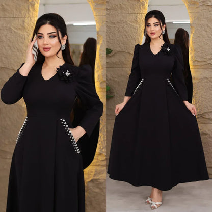 🔥🔥【S-5XL】【40-120kg】🥰 👗Rochie nouă la modă de toamnă și iarnă 2025 cu imprimeu mare
