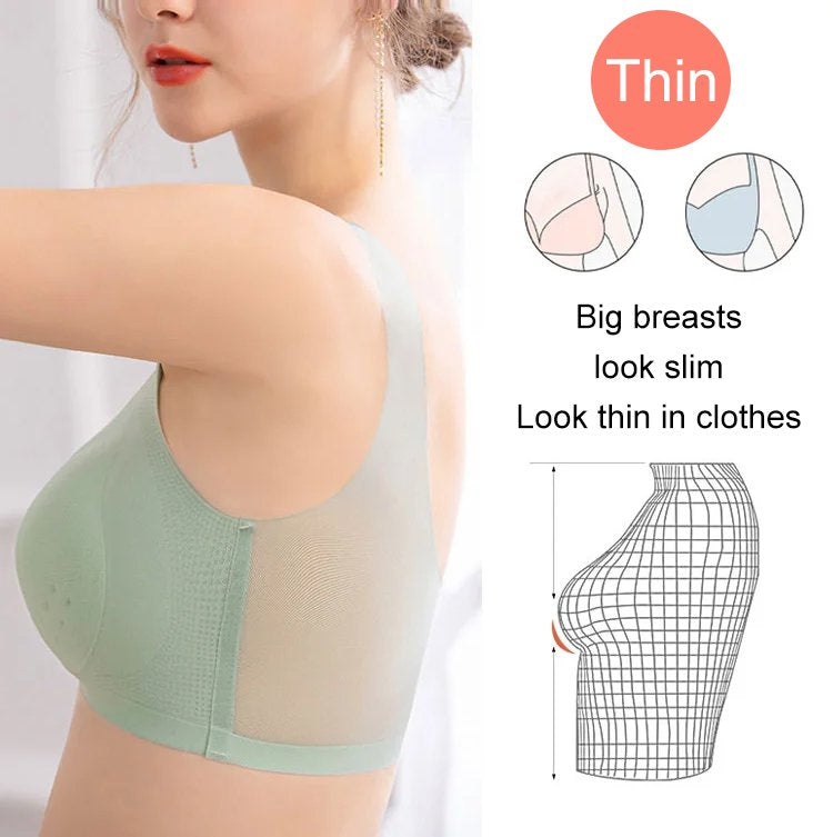 🏆【Kup 3, vezmi 3】【40-120 kg】2025, bezešvá podprsenka z ledového hedvábí s liftingovým efektem 