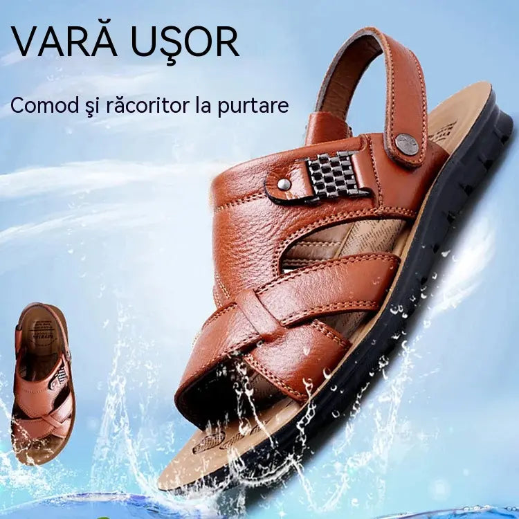 🔥💥【38-48】2026 Sandale casual din piele, la modă nouă, pentru bărbați