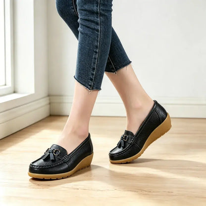 Mocasini de damă din piele naturală – Colecția 2026 (Talpă moale și groasă / Confort maxim pentru plimbări / Mărimi mari 35–44) ✨👞