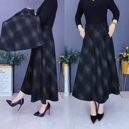 【M-3XL】Fusta de lână îngroșată de toamnă și iarnă-3841138