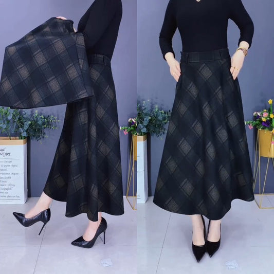 【M-3XL】Fusta de lână îngroșată de toamnă și iarnă-3841138