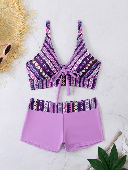 🏊‍👙【Ofertă de vară cu timp limitat】🌴 Costum de baie elegant, mărime mare, cu imprimeu