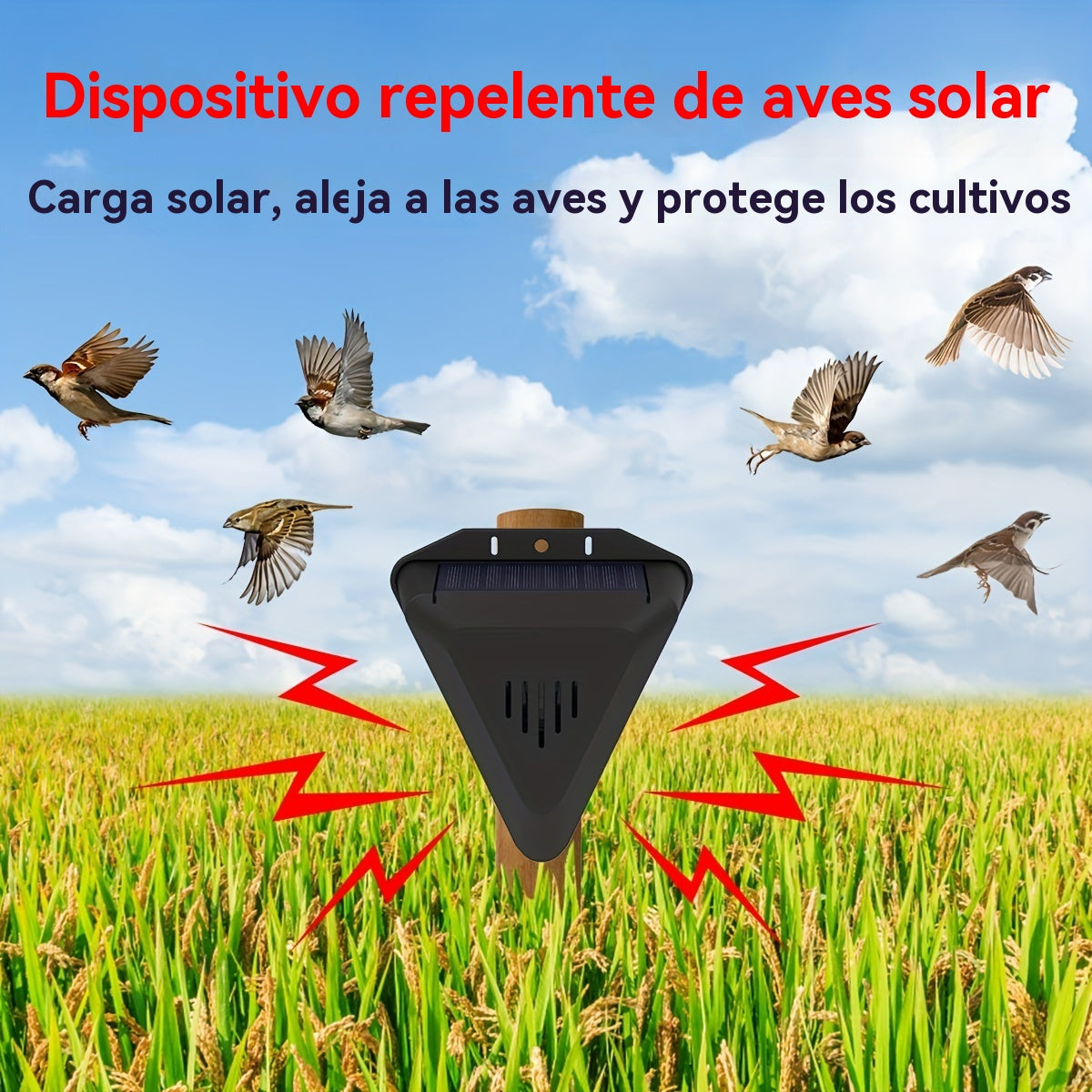 🔥【Kupte jeden, druhý dostanete zdarma】📣Solární zvukový a světelný ptačí alarm, vhodný do sadů, rybníků a rýžových polí 